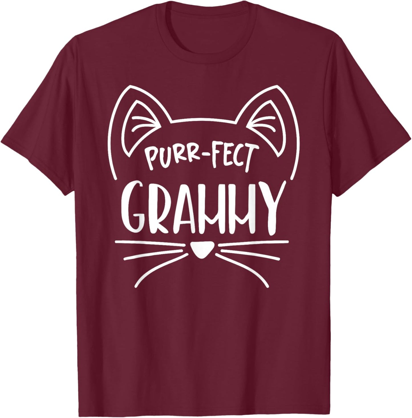 Purr-fect Grammy Cat Meow T-Shirt - T-Shirt | Maroon