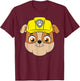 PAW Patrol Rubble Face T-Shirt - T-Shirt | Maroon