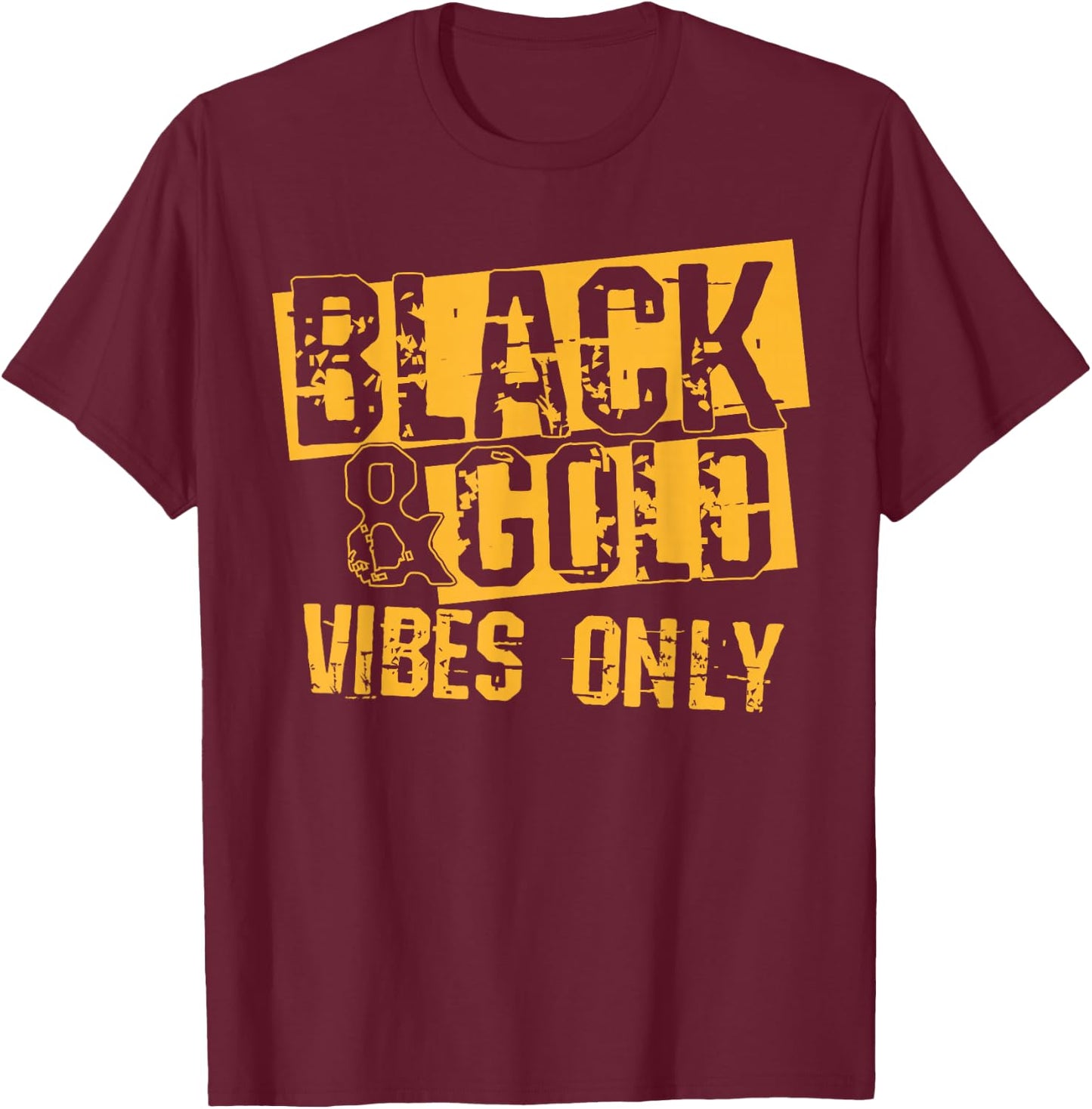Black Gold Game Day Group Shirt for High School Football T-Shirt - T-Shirt | Maroon