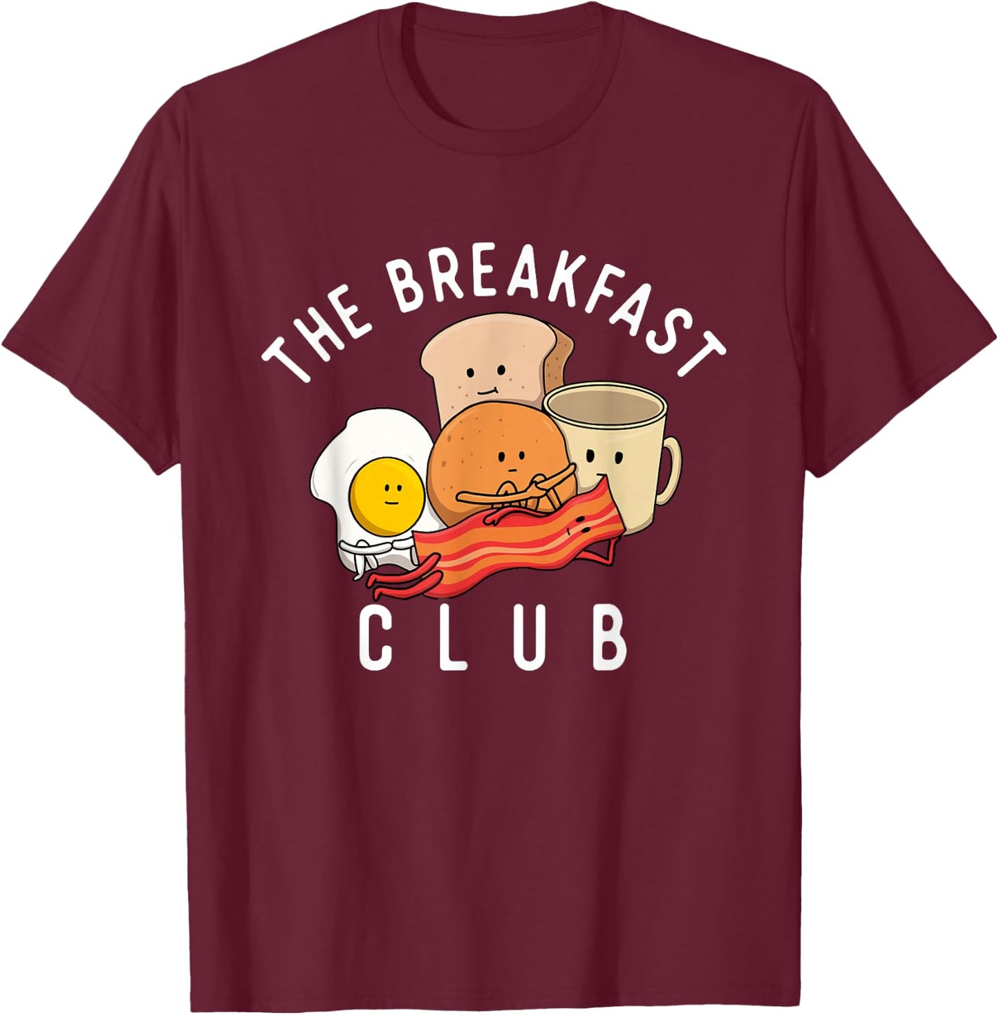 The Breakfast Club - Bacon Lover BBQ Pork Grilling T-Shirt - T-Shirt | Maroon