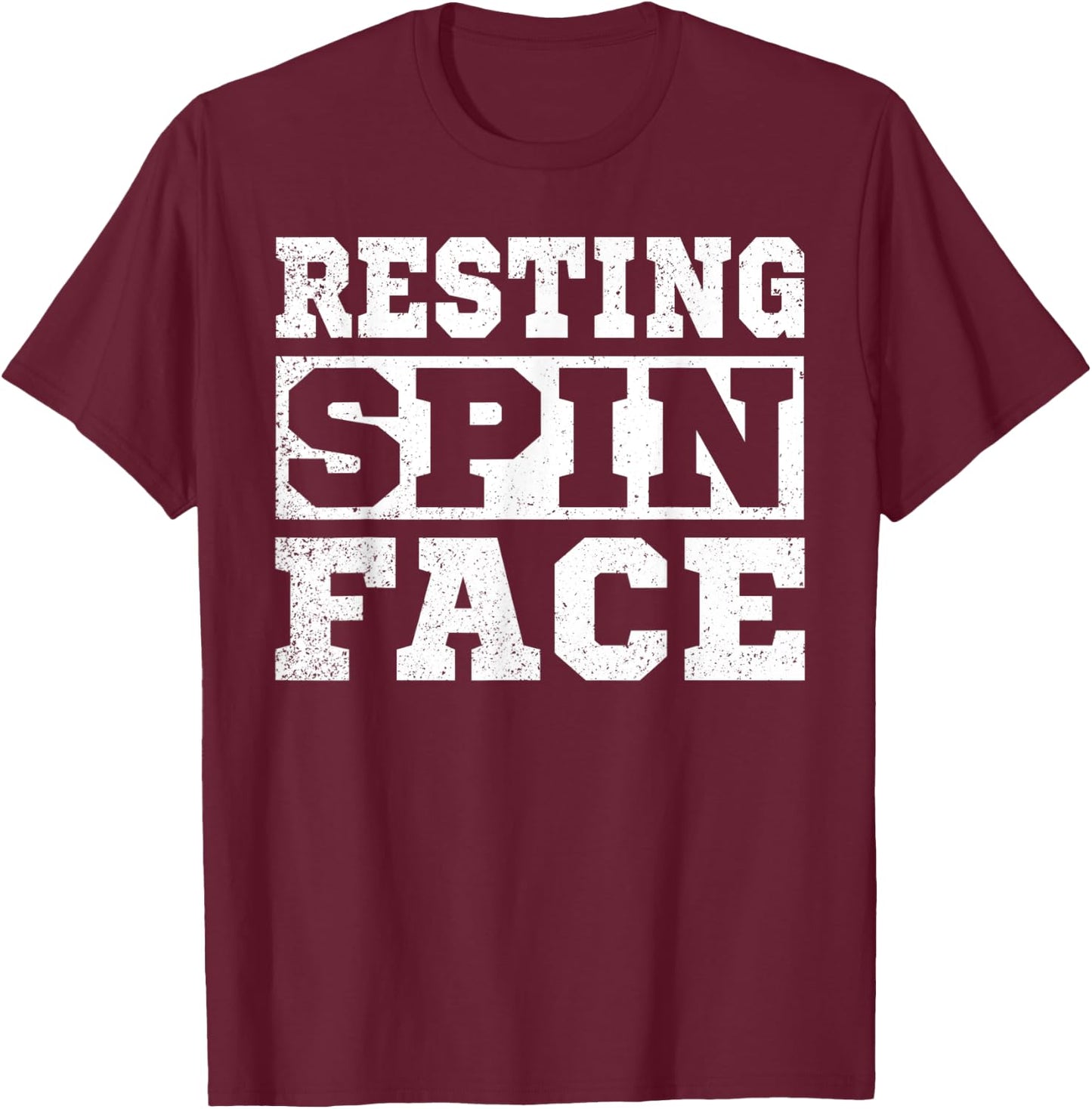 Resting Spin Face Funny Gym Fitness Spinning Class T-Shirt - T-Shirt | Maroon