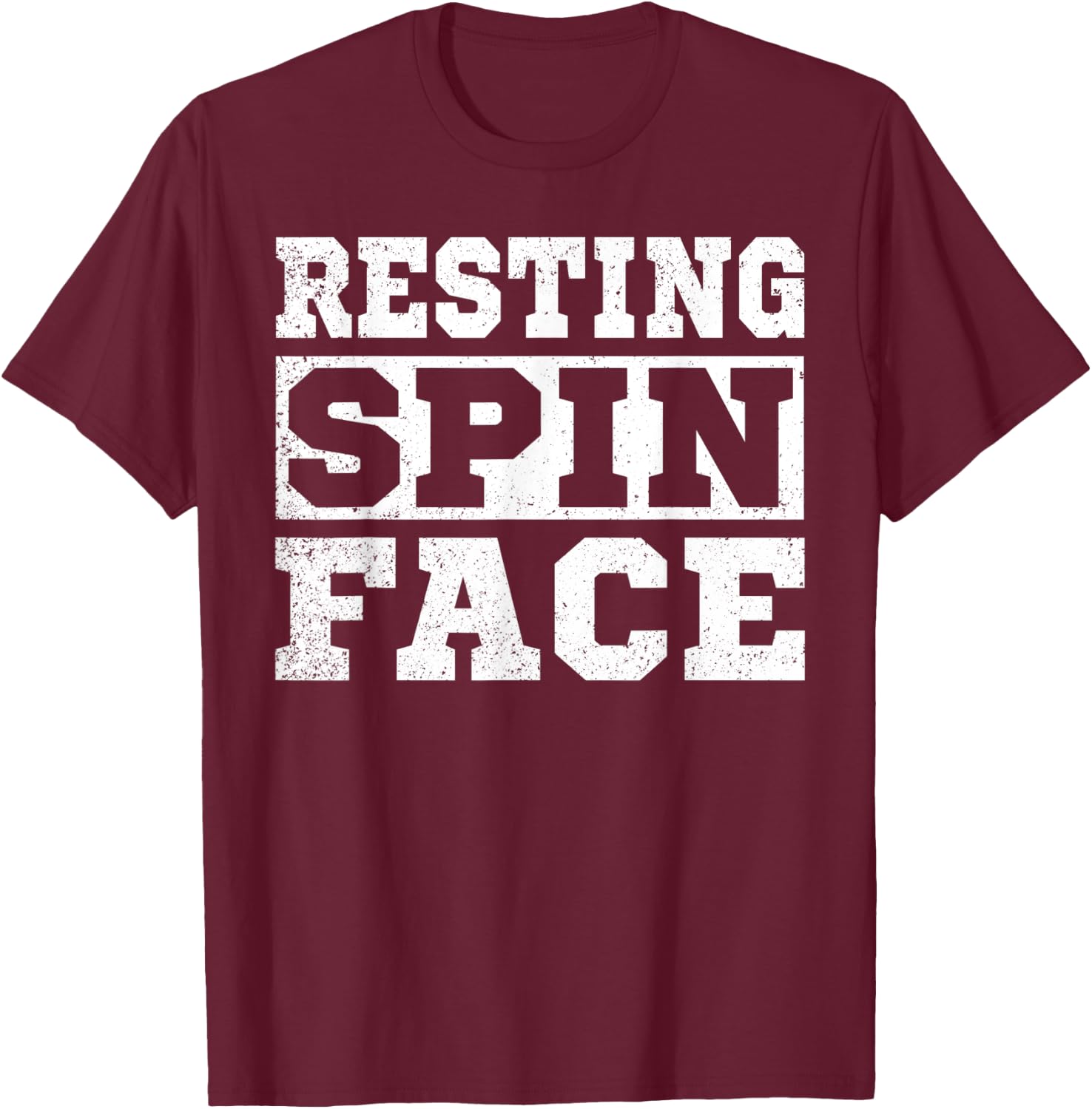 Resting Spin Face Funny Gym Fitness Spinning Class T-Shirt - T-Shirt | Maroon
