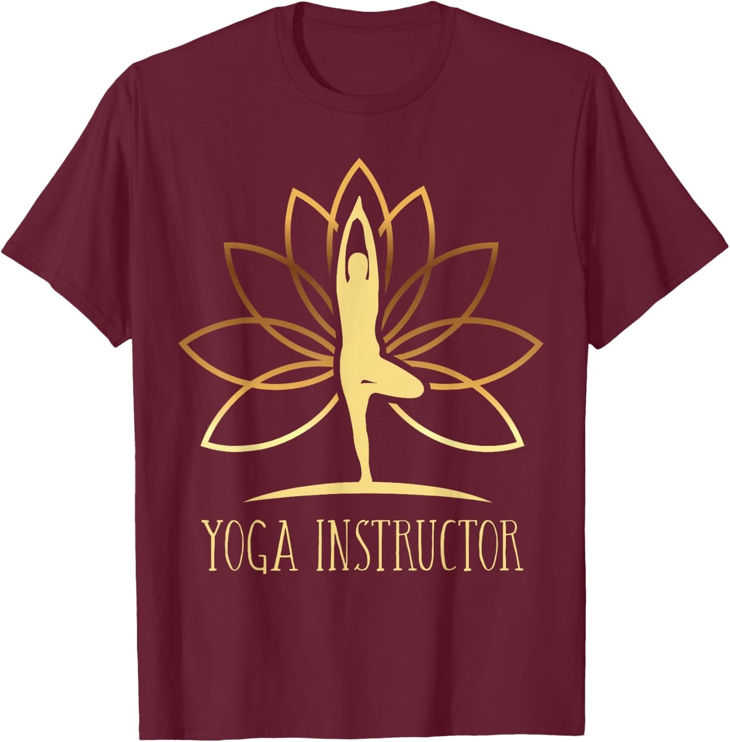 Yoga Instructor Trainer Teacher Namaste Zen Mindfulness Yoga T-Shirt - T-Shirt | Maroon