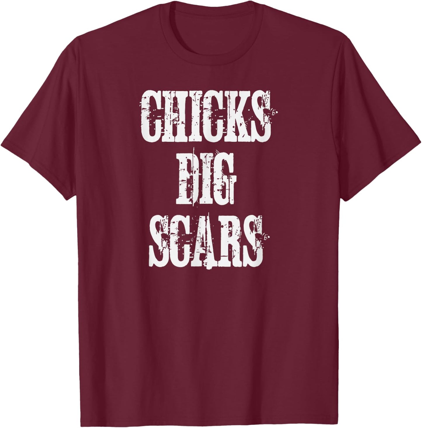 Chicks Dig Scars Congenital Heart Defect Heart Warrior T-Shirt - T-Shirt | Maroon