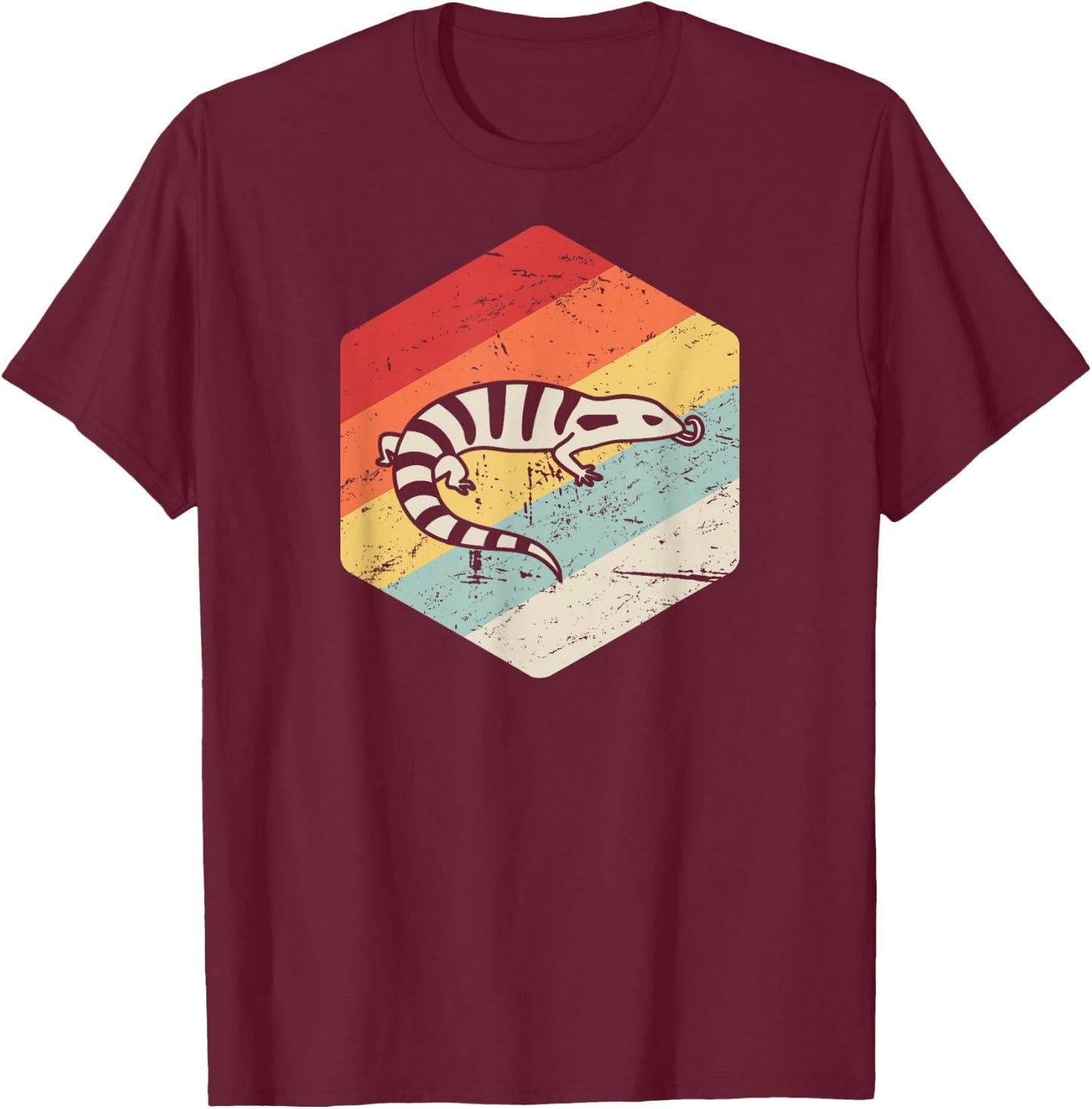 Retro Blue Tongued Skink / Pet Skink Shirt Lizard T-Shirt - T-Shirt | Maroon