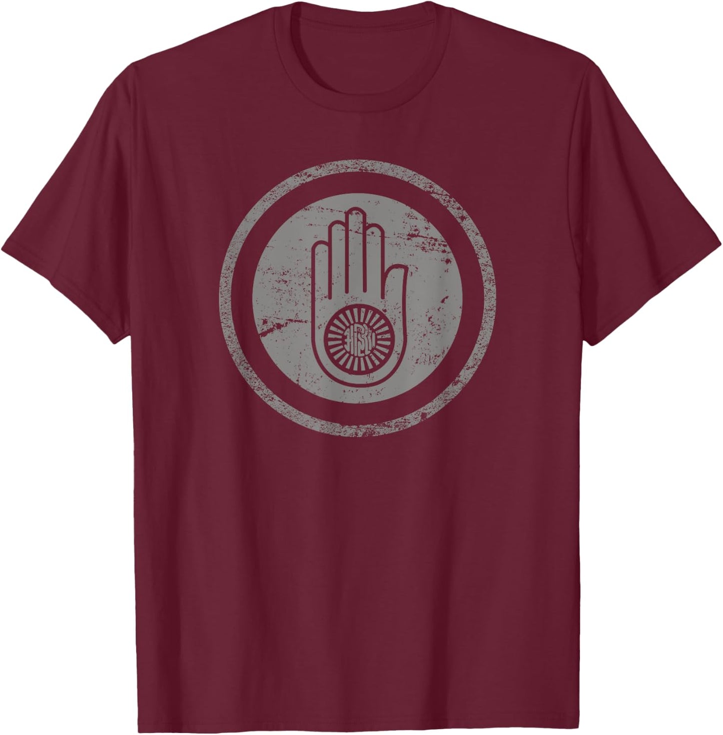 Distressed Vintage Jainism Shirt, Ahimsa T-Shirt - T-Shirt | Maroon
