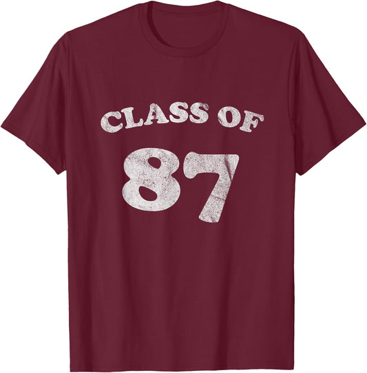 1987 Retro Class of 87 T-Shirt - T-Shirt | Maroon