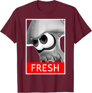 Nintendo Splatoon Inkling Fresh Streetwear Graphic T-Shirt - T-Shirt | Maroon