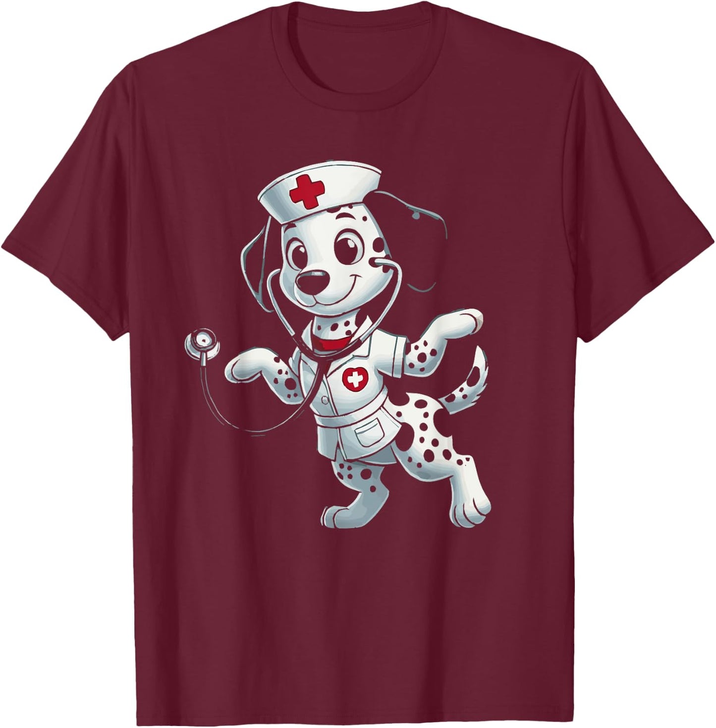 Dalmatian Nurse Dalmatians Dally Dog Dal T-Shirt - T-Shirt | Maroon