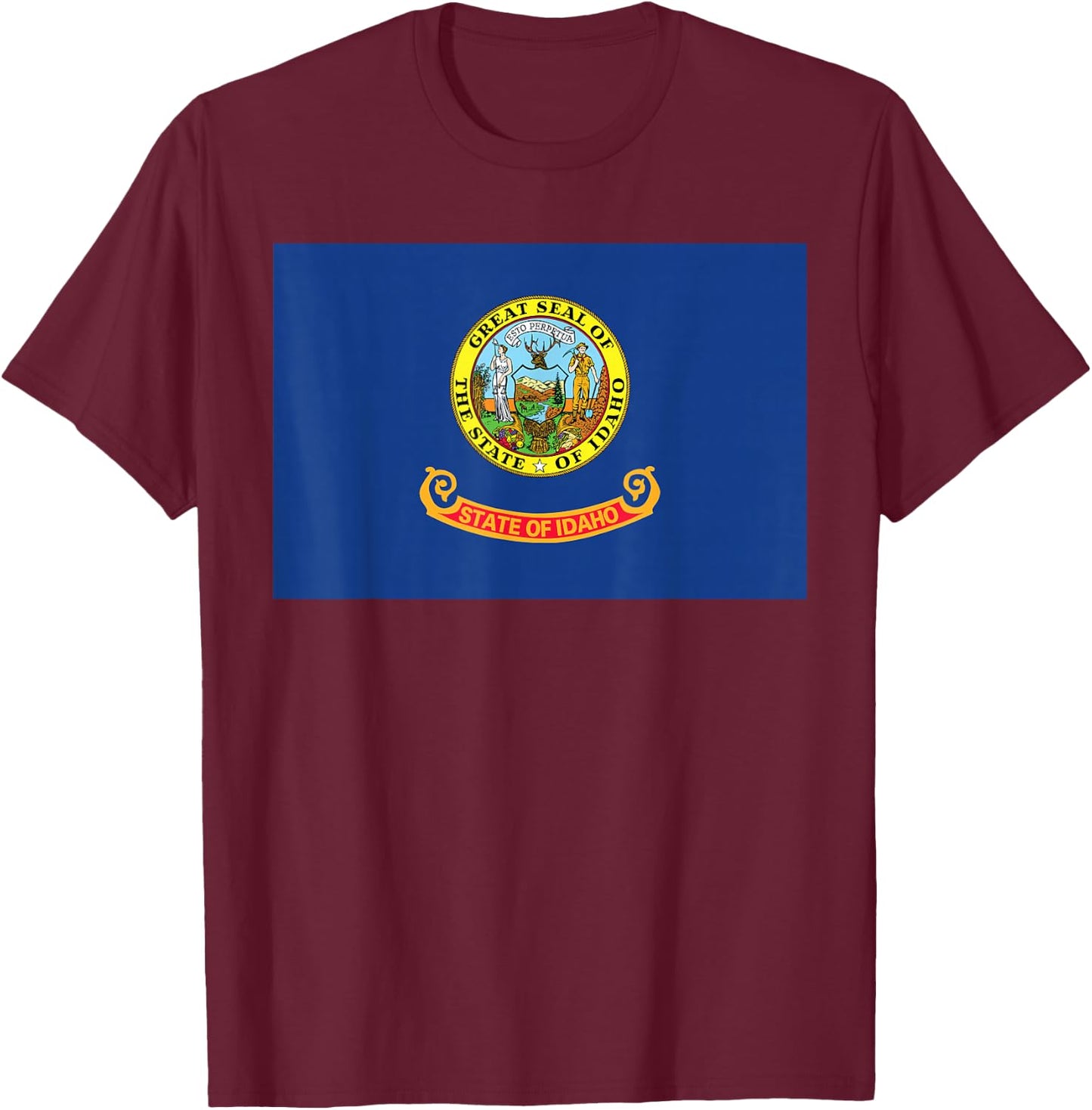 Idaho State Flag T-Shirt - T-Shirt | Maroon