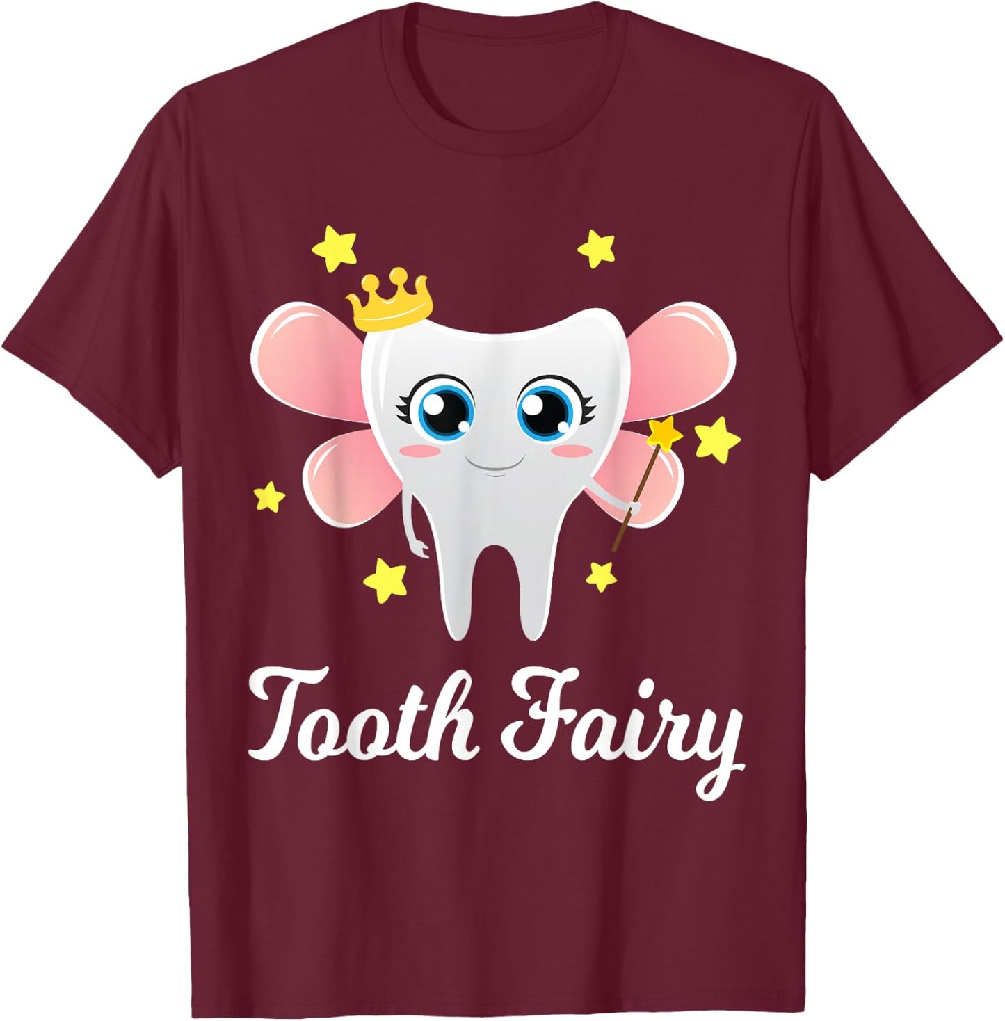 Tooth Fairy Shirt Funny Halloween Costume Gift Dentist Girl T-Shirt - T-Shirt | Maroon