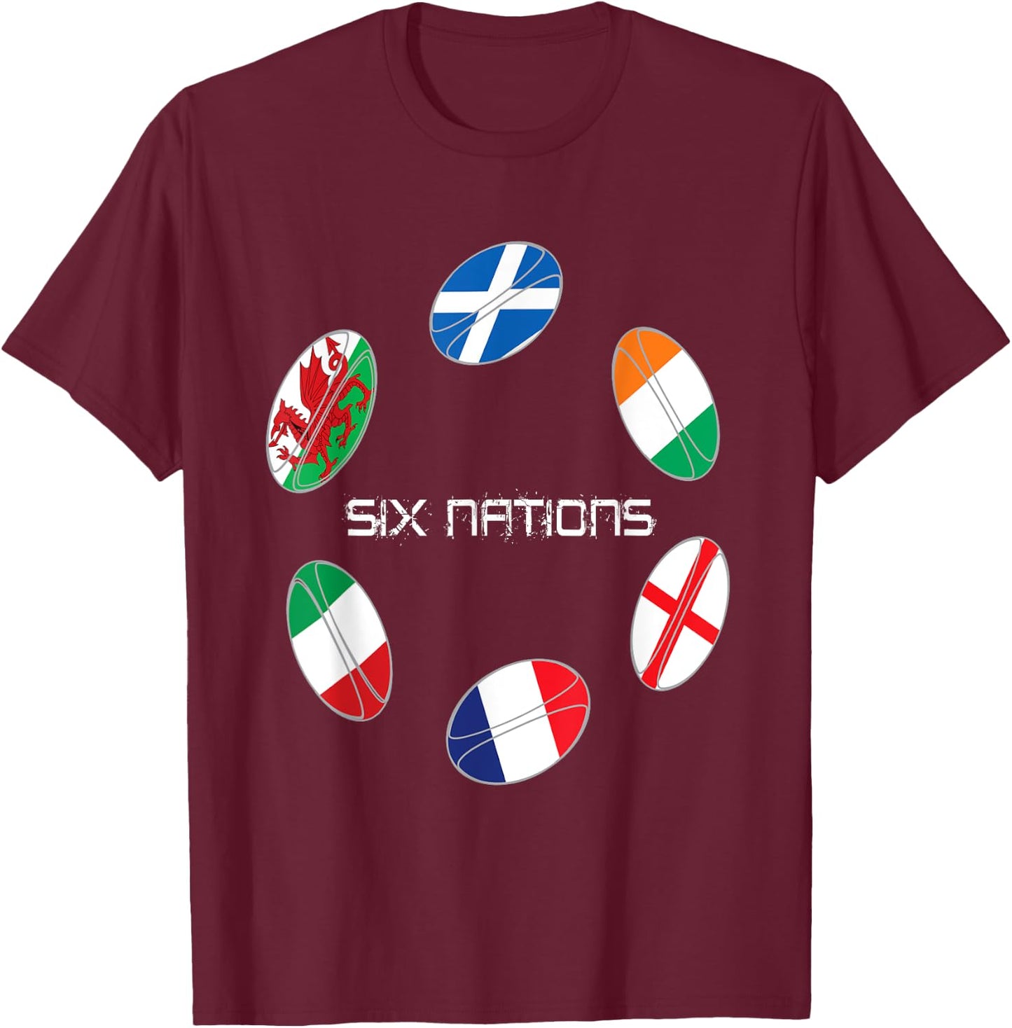 Rugby Six nations T-Shirt - T-Shirt | Maroon