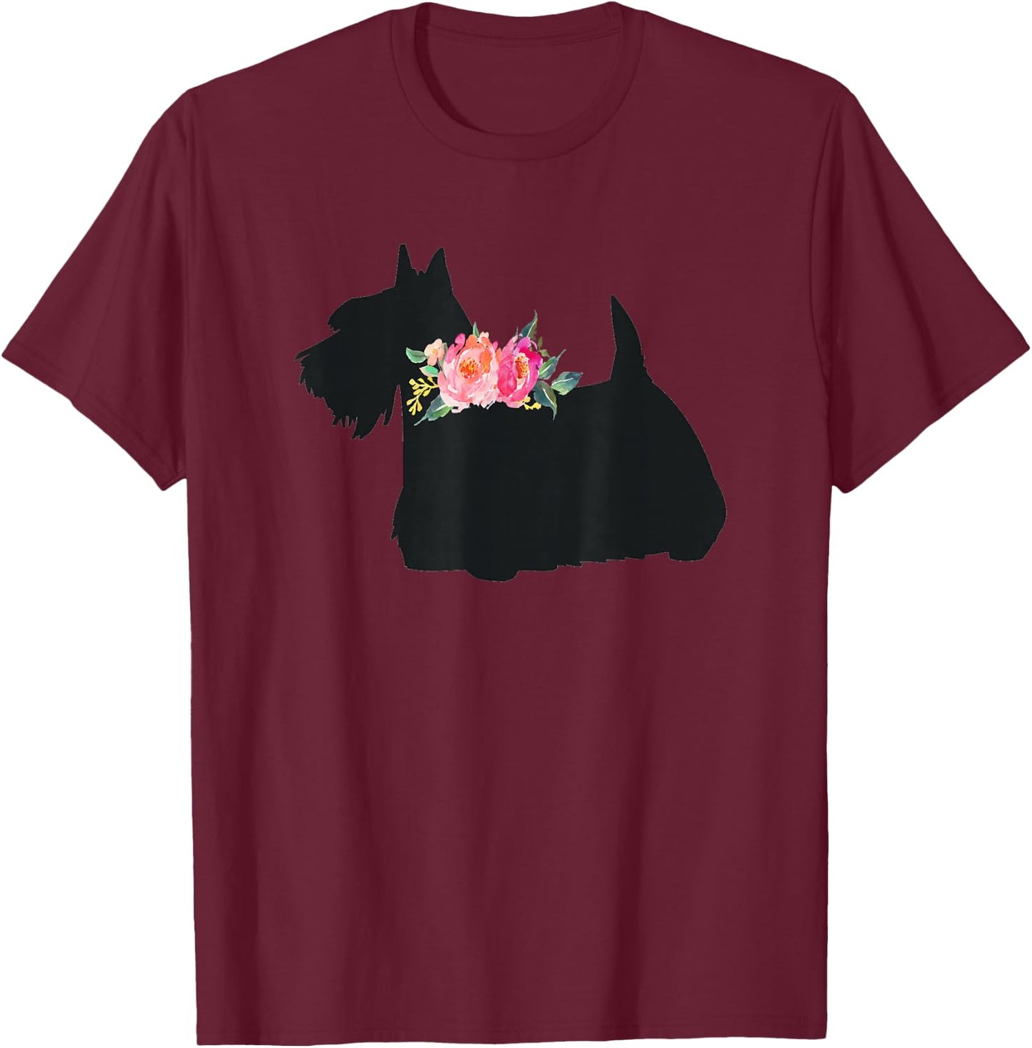 Scottish Terrier Scottie Dog T-Shirt - T-Shirt | Maroon