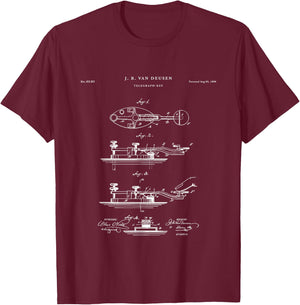 Telegraph Key Patent - radio T-Shirt - T-Shirt | Maroon