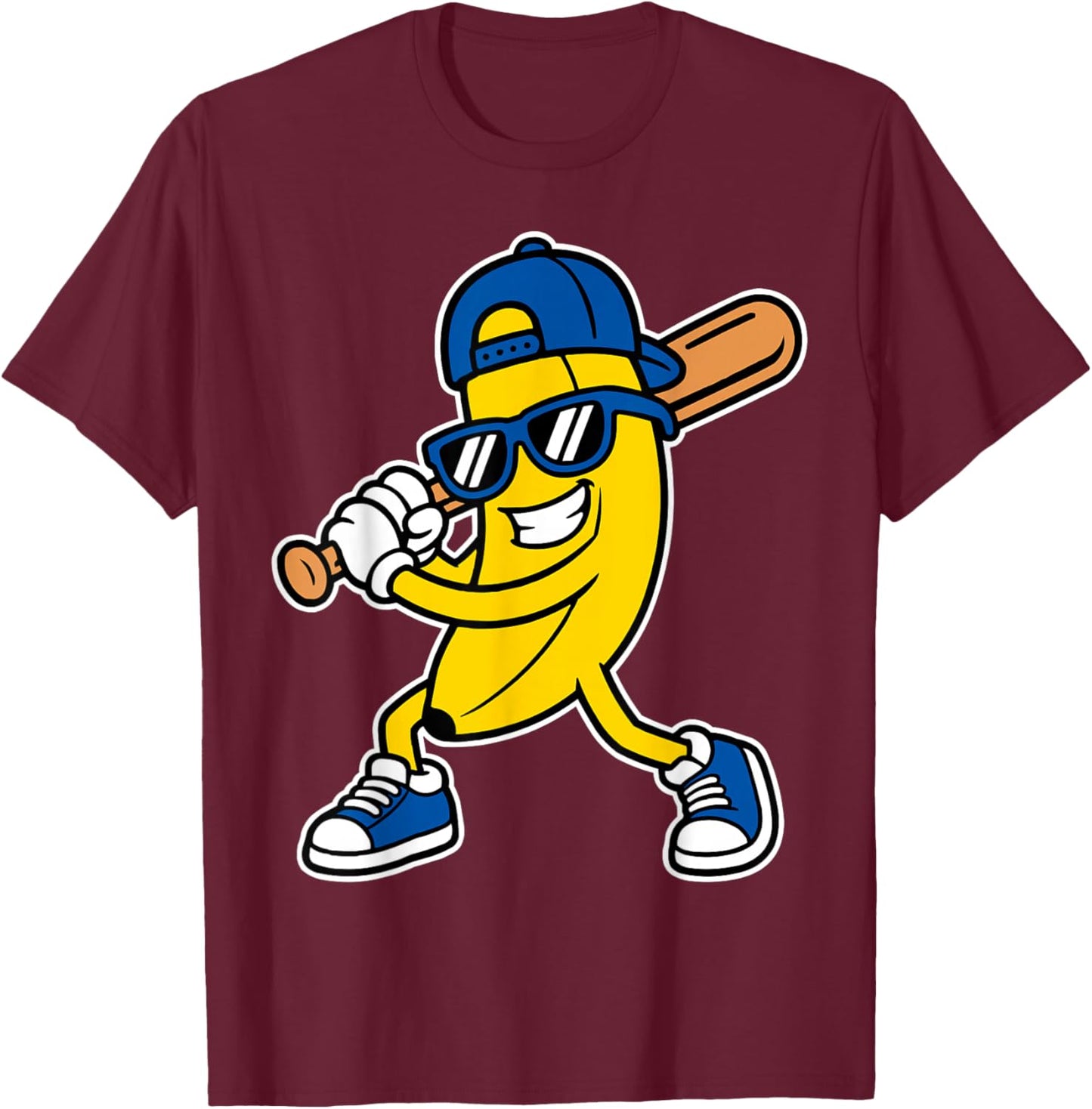 Banana Funny Cartoon Kids Youth Boys Girls T-Shirt - T-Shirt | Maroon