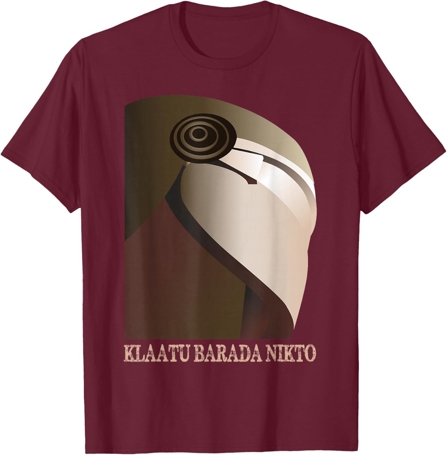 Klaatu Barada Nikto Robot SiFi T-Shirt - T-Shirt | Maroon