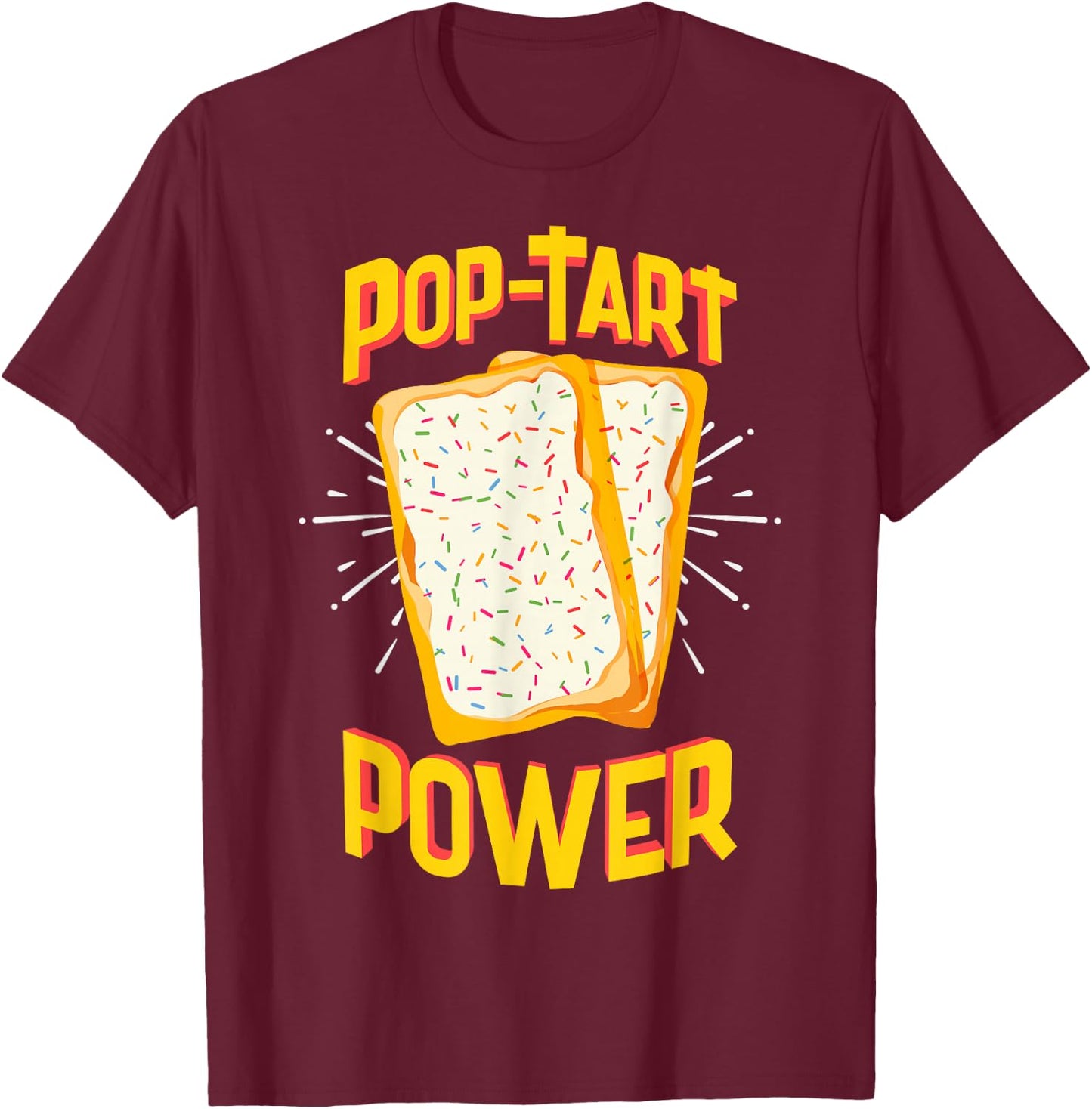 Funny Pop Tart Power, Bodybuilding Pre-Workout T-Shirt - T-Shirt | Maroon