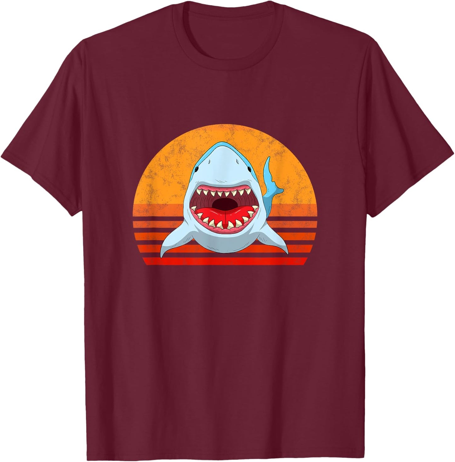 White Shark Jaws Predator Sharks Lover Kids Adult T-Shirt - T-Shirt | Maroon