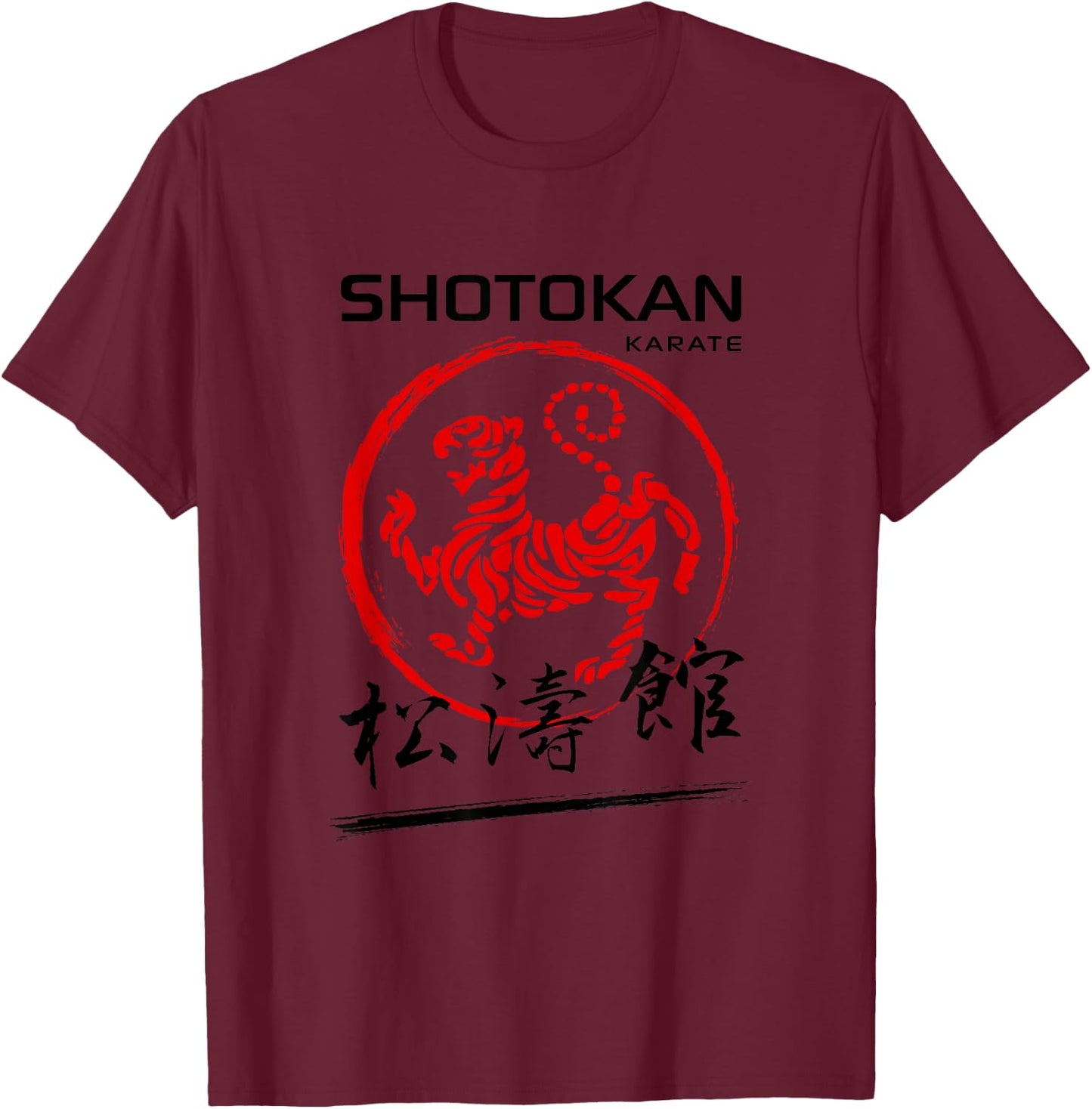 Shotokan Karate Tiger Martial Arts T-Shirt - T-Shirt | Maroon