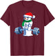Kreuzheben Geschenk Adults Fitness Enthusiasts Black Cotton Blend , Small, Short Sleeve, , Classic Fit, Christmas, Gym, Snowman Weightlifting Weight Lifting T-Shirt - T-Shirt | Maroon