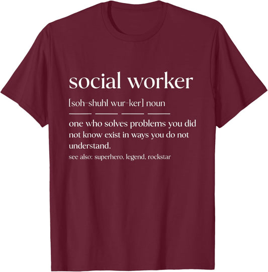 Funny Social Worker Noun T-Shirt - T-Shirt | Maroon
