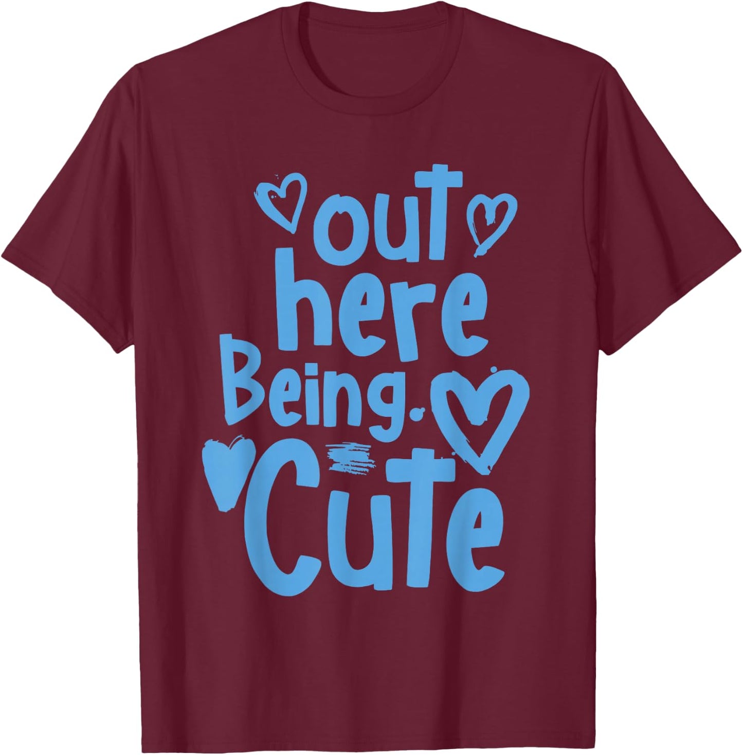 University Blue Black White Match T-Shirt - T-Shirt | Maroon