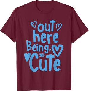 University Blue Black White Match T-Shirt - T-Shirt | Maroon