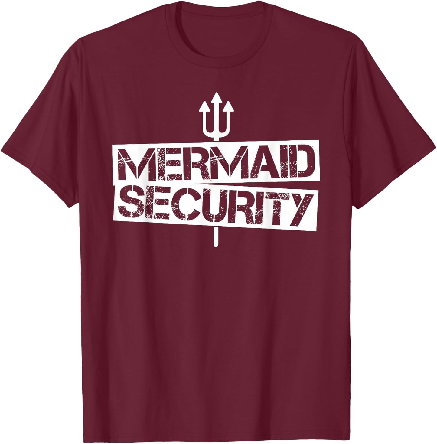 Mermaid Security Shirt Men Boys Swim Team Gift Swimmer T-Shirt - T-Shirt | Maroon