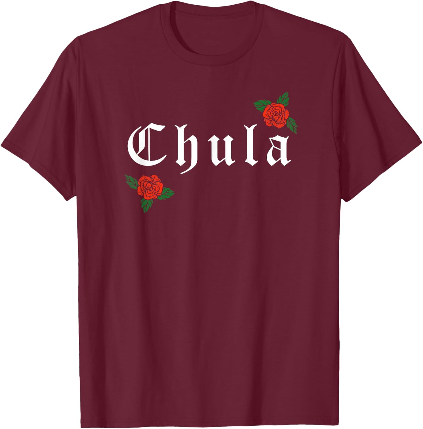 Chula Latina Roses T-Shirt - T-Shirt | Maroon