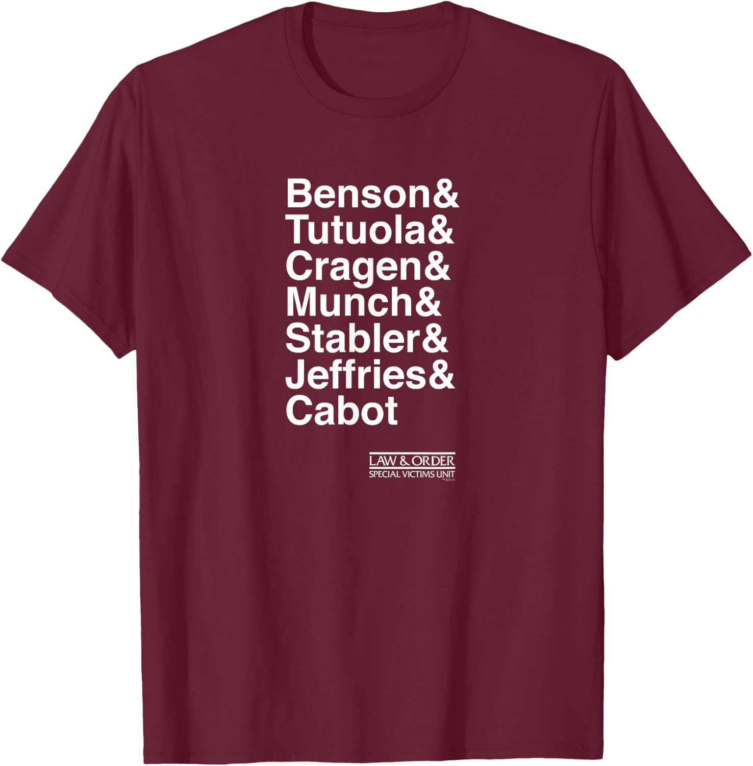 Law & Order: SVU Ampersand Standard T-Shirt - T-Shirt | Maroon
