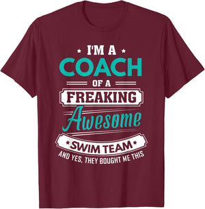 Swim Coach Swim Team Coach Gift T-Shirt - T-Shirt | Maroon
