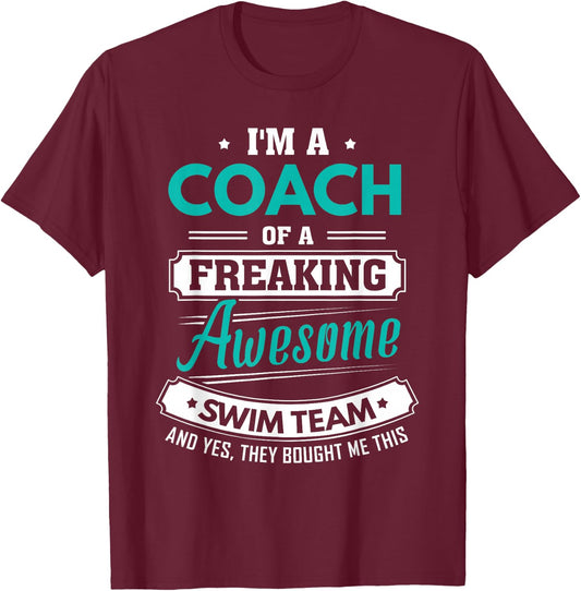 Swim Coach Swim Team Coach Gift T-Shirt - T-Shirt | Maroon