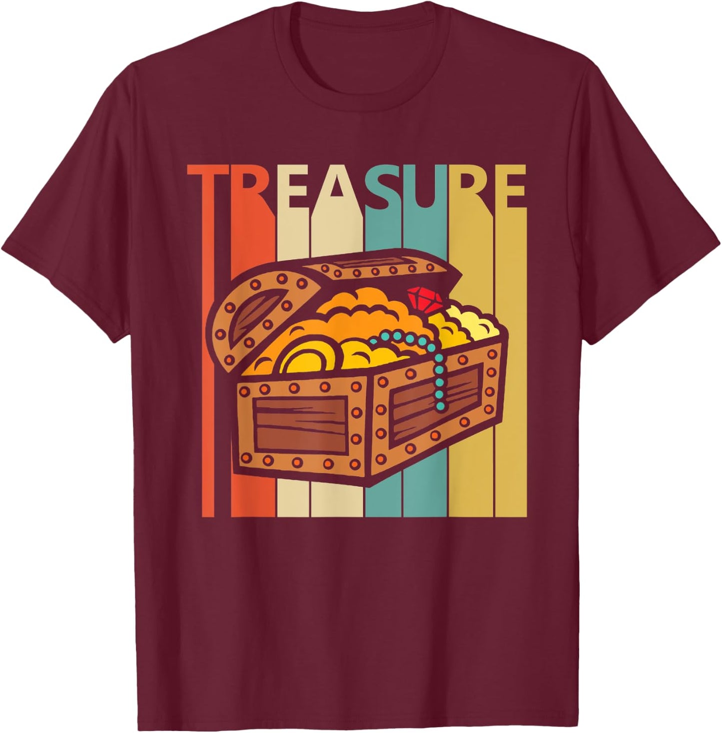 Vintage Treasure Chest T-Shirt - T-Shirt | Maroon