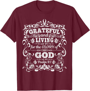 Psalm With Bible Sayings About Gratefulness T-Shirt - T-Shirt | Maroon