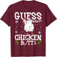 Guess What Chicken Butt Funny Xmas Santa Hat Snowflakes T-Shirt - T-Shirt | Maroon