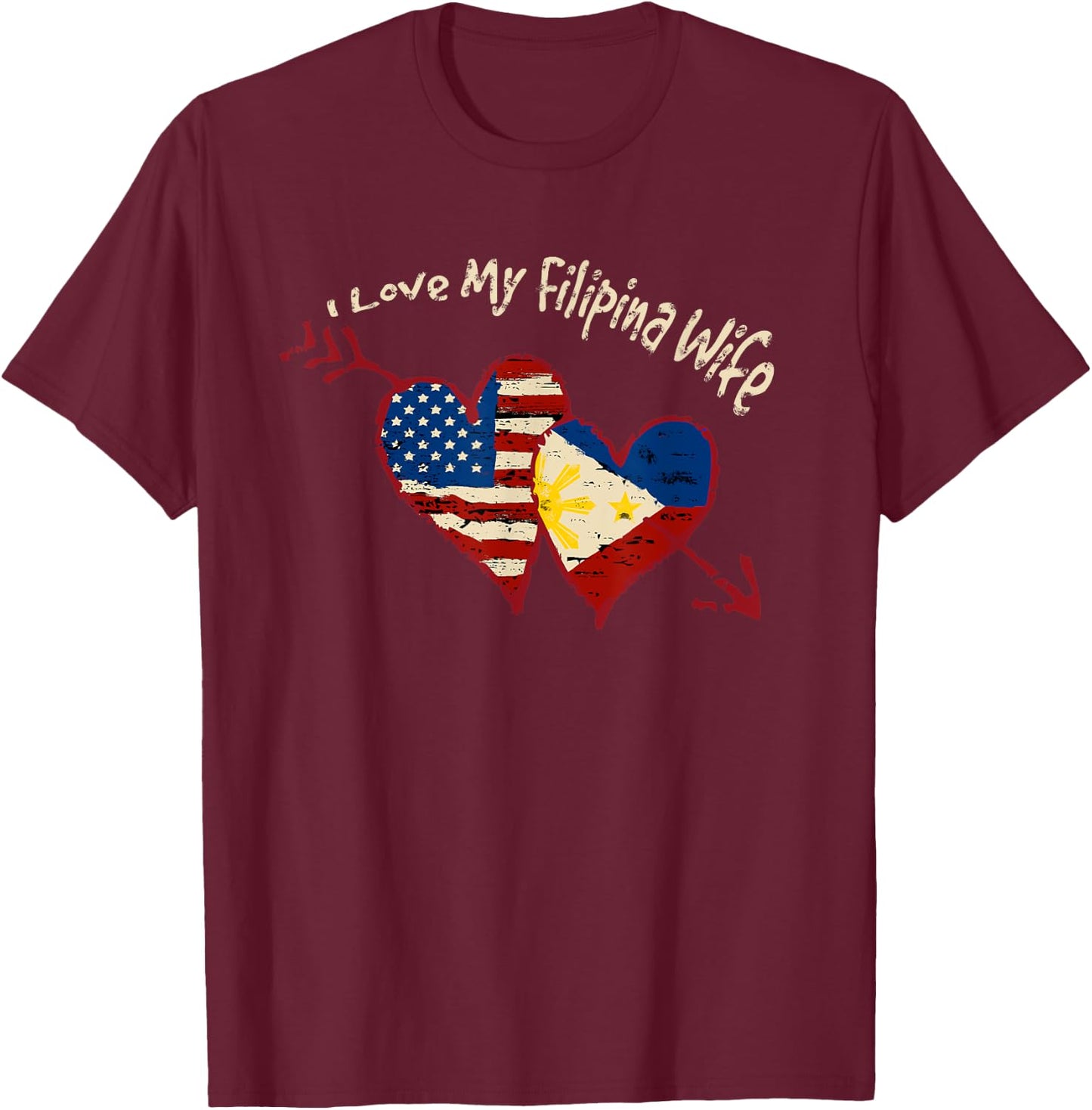 I Love my Filipina Wife Cute Pinay Philippines Pride T-Shirt - T-Shirt | Maroon