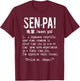 Distressed Senpai Definition - Sempai Gag T-Shirt - T-Shirt | Maroon