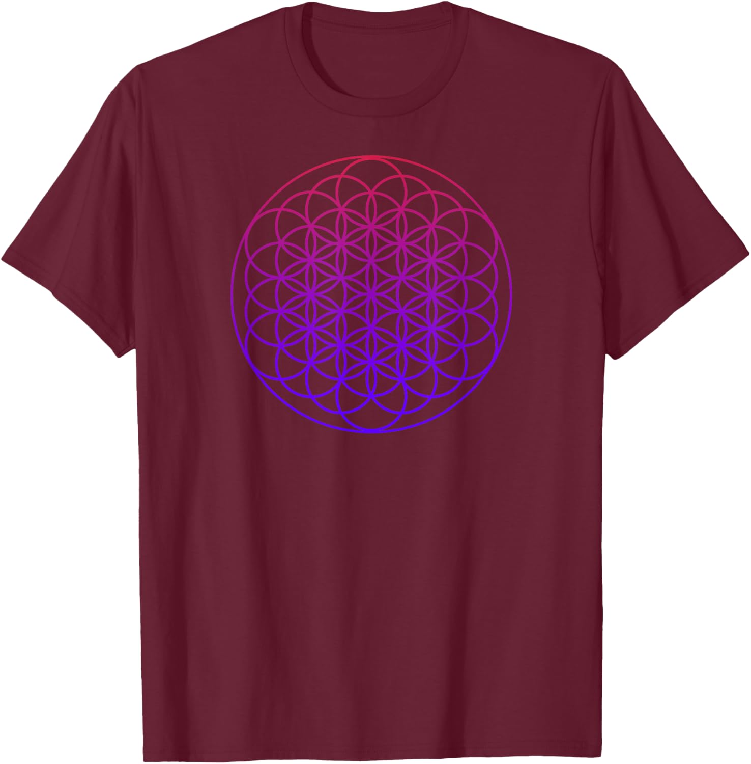 Cool Sacred Geometry Geometric Repeating Circles Trippy Yoga T-Shirt - T-Shirt | Maroon