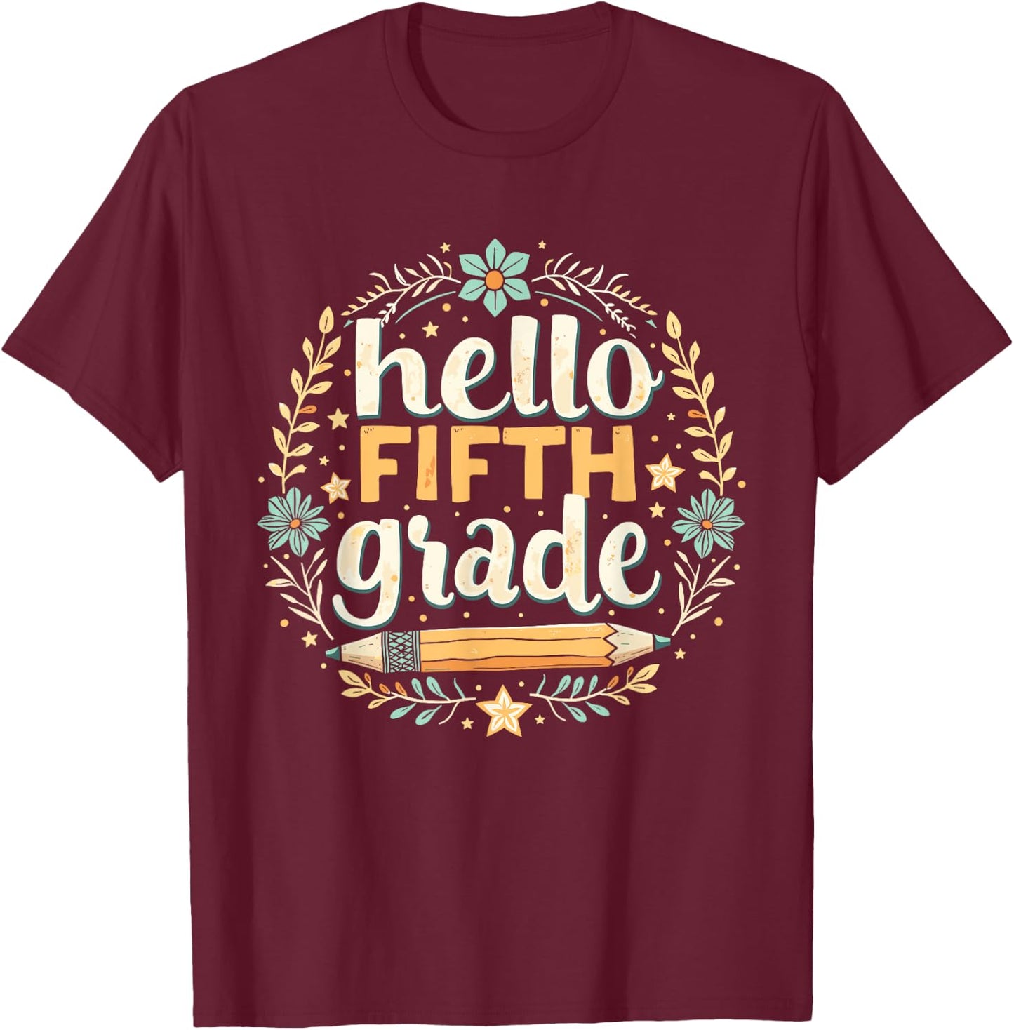 Fifth Grade Classroom Essentials T-Shirt - T-Shirt | Maroon
