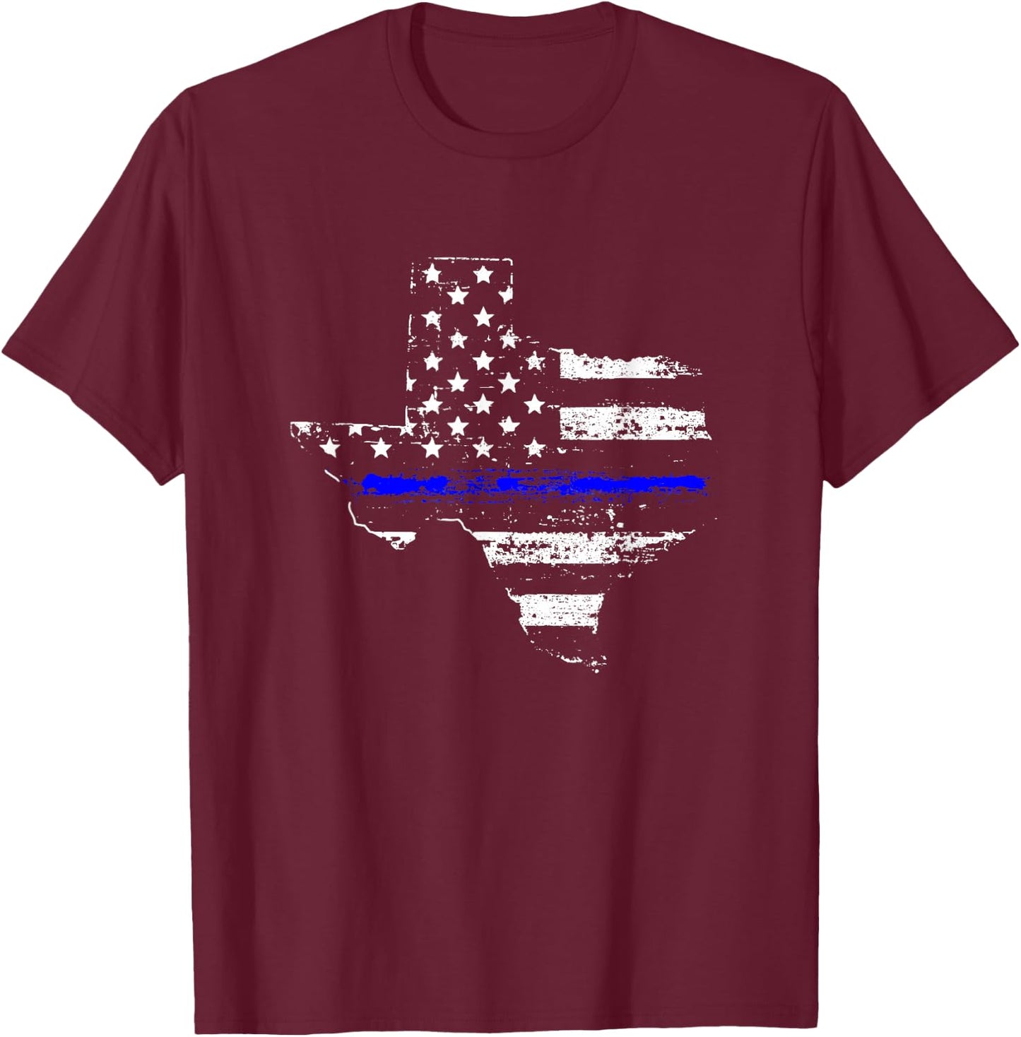 Texas Back the Blue Support Thin Blue Line T-Shirt - T-Shirt | Maroon