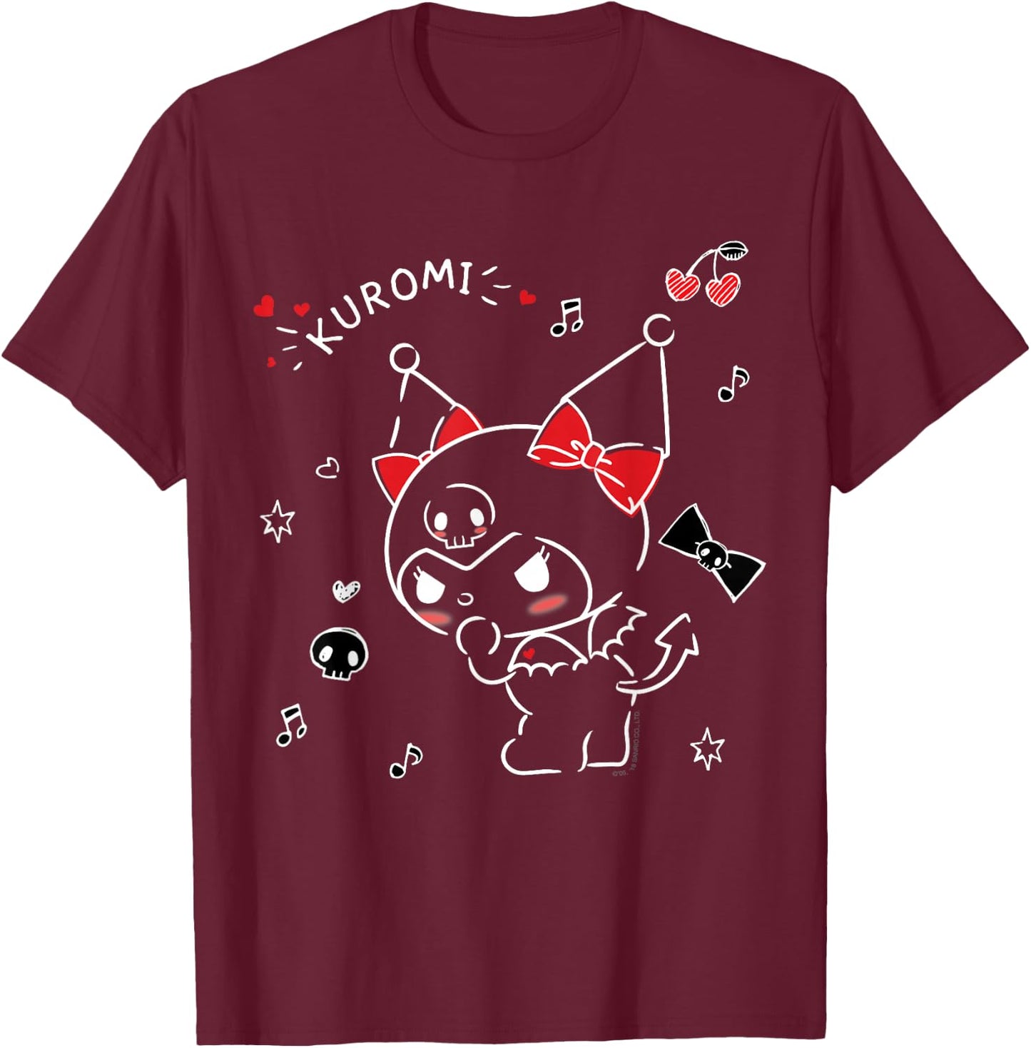 Kuromi Mischievous Shirt T-Shirt - T-Shirt | Maroon