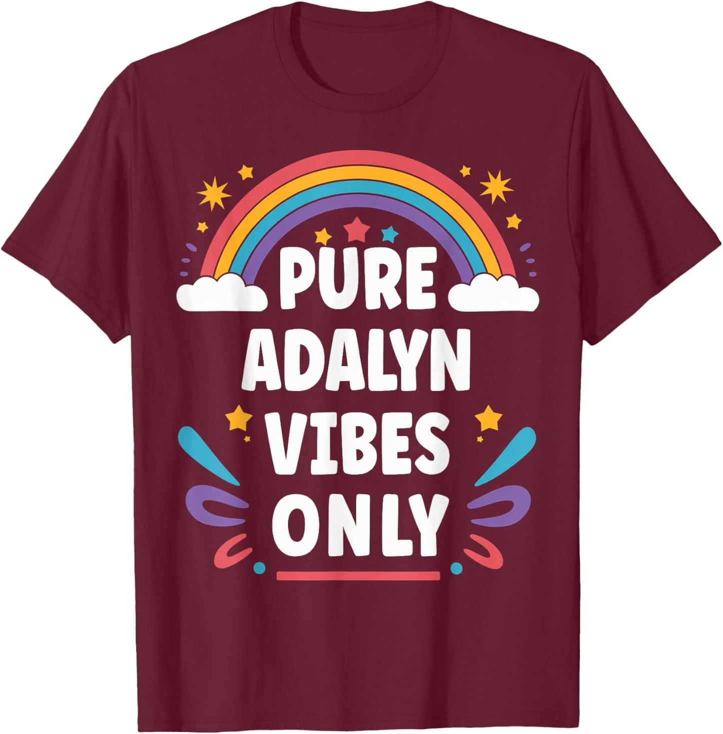 ADALYN Vibes Only Cute Retro Girls ADALYN Name T-Shirt - T-Shirt | Maroon
