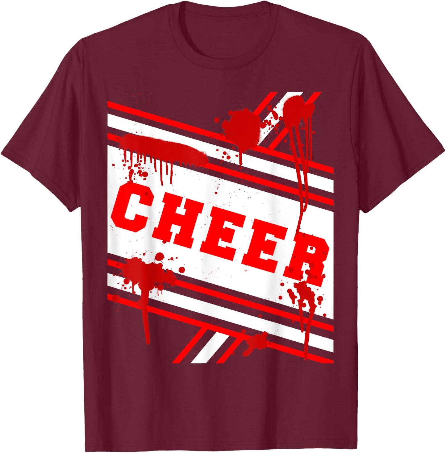 Scary Cheerleader Costume Shirt Halloween Cheer Team T-Shirt - T-Shirt | Maroon