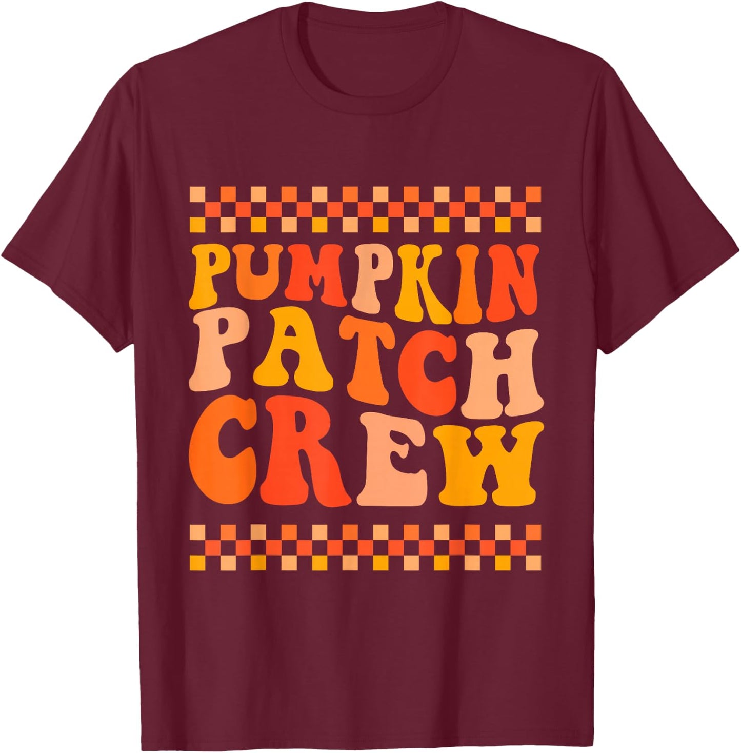 Pumpkin Patch Crew For Kids Boys Toddler Autumn Fall T-Shirt - T-Shirt | Maroon