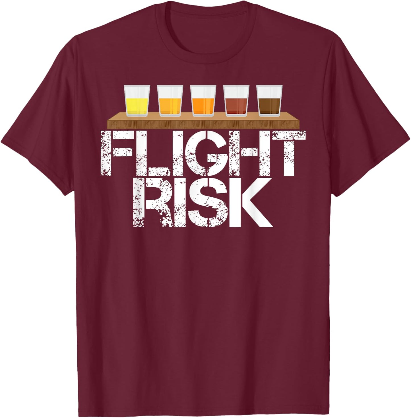 Flight Risk FOMO Beer Tasting Sample Lager IPA Amber Porter T-Shirt - T-Shirt | Maroon