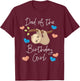 Dad of the Birthday Girl Sloth B-Day Party Matching Family T-Shirt - T-Shirt | Maroon