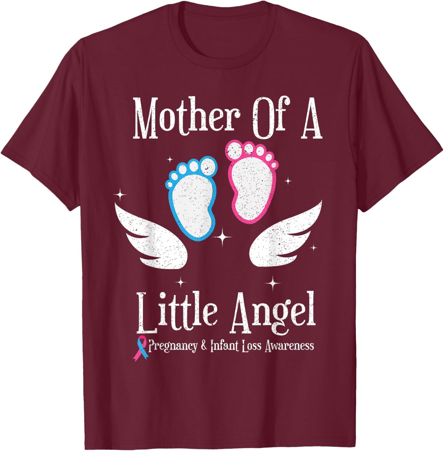 Mother Of A Little Angel Pregnancy and Infant Loss T-Shirt - T-Shirt | Maroon