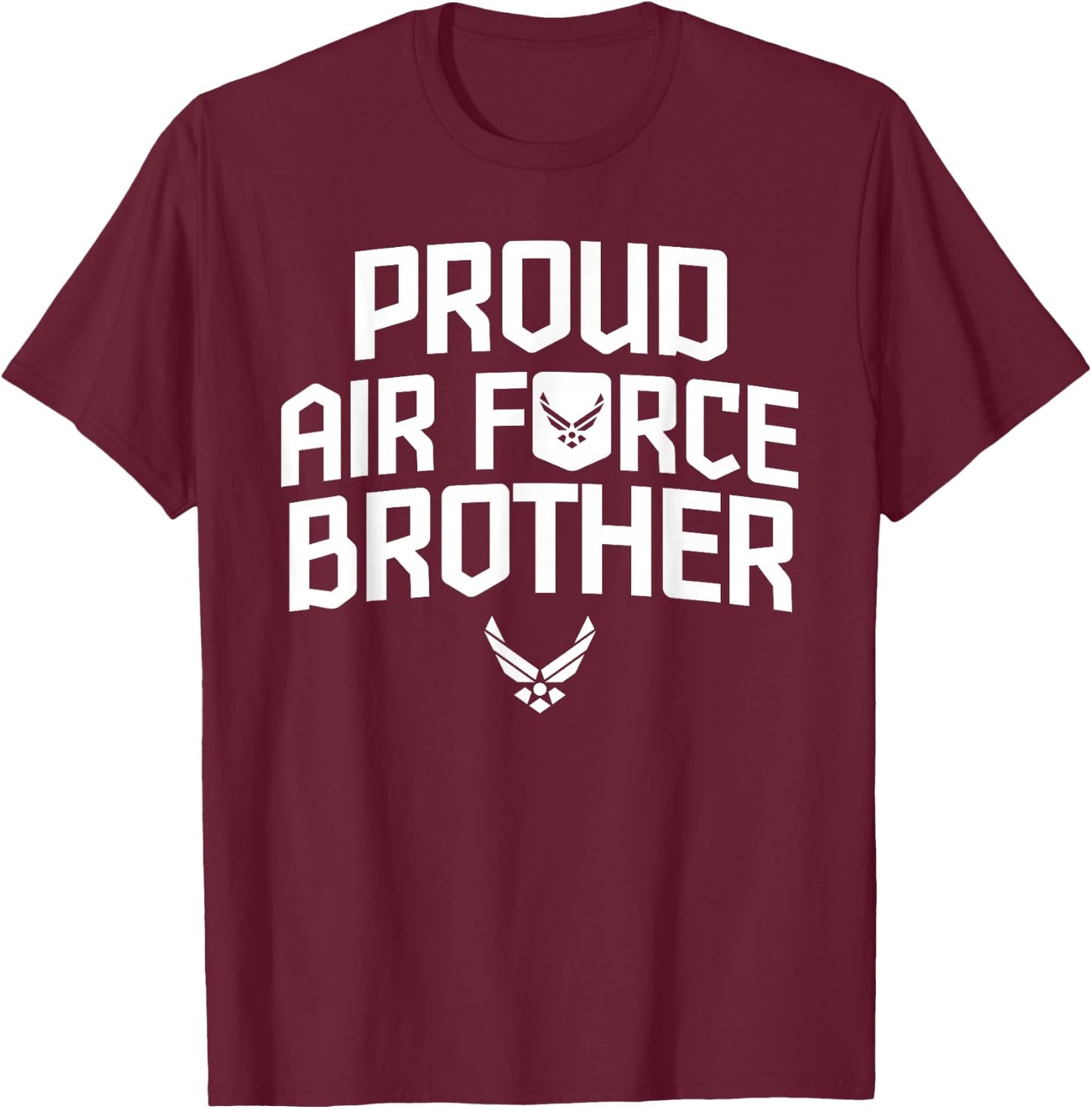 Proud Air Force Brother Shirt Military Veteran T-Shirt - T-Shirt | Maroon