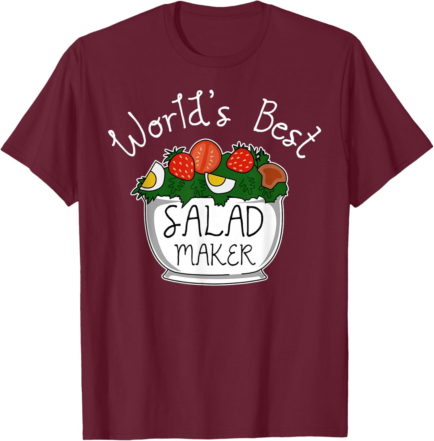 Vegetarian Vegan Veggie - Funny Salad T-Shirt - T-Shirt | Maroon