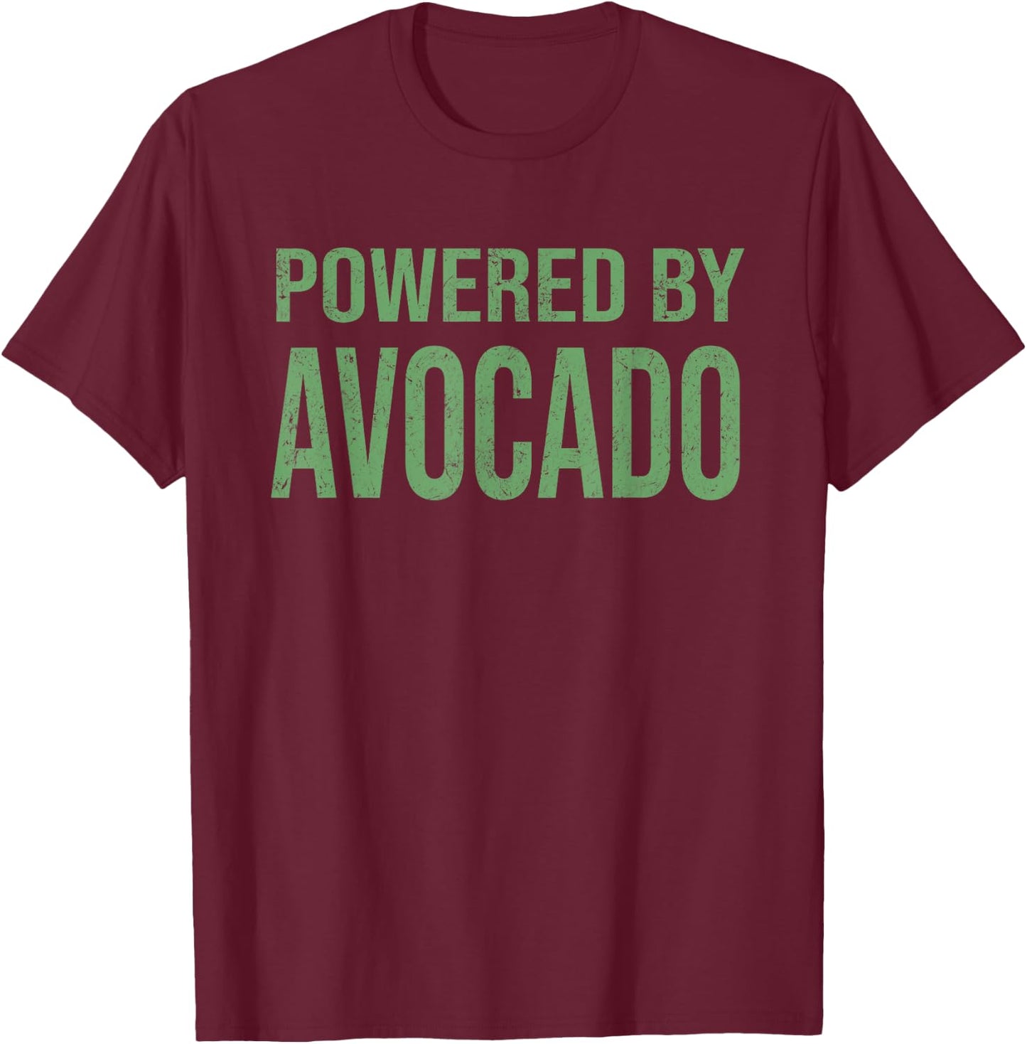 Powered By Avocado Cool Fitness Gym Gift T-Shirt - T-Shirt | Maroon